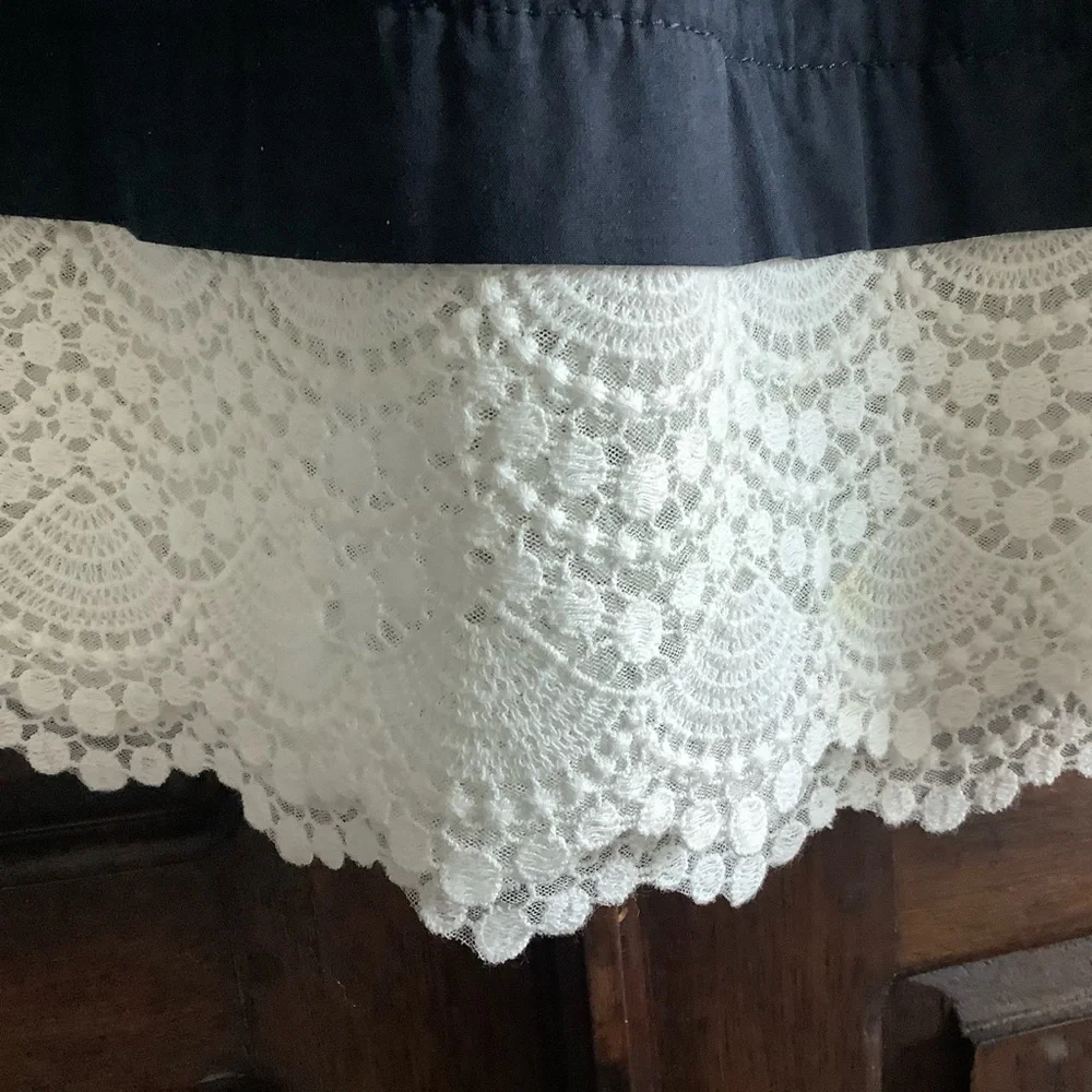 ZARA Navy Off Shoulder Dress With Lace Trim M - Picture 5 of 5